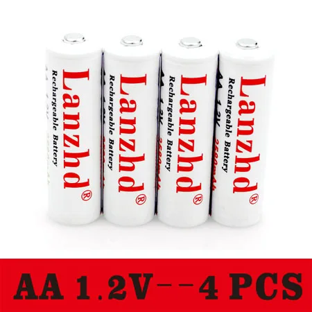 4 PCS AA 4 шт AA 1,2 V перезаряжаемые батареи AA 1,2 V литиевая батарея Pro AA 2580mAh 1,2 V Ni-MH для игрушка-фонарик предварительно разогретый аккумулятор 2A - Цвет: 4 PCS AA