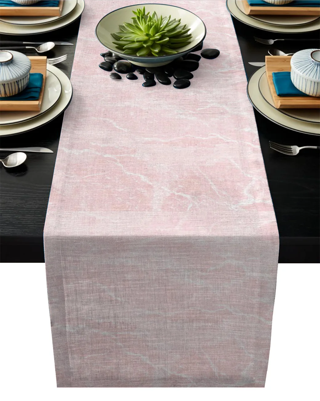 

Pink Marble Pattern Table Runner Wedding Party Table Runners Placemat Coasters Dining Room Home Kitchen Table Gadget