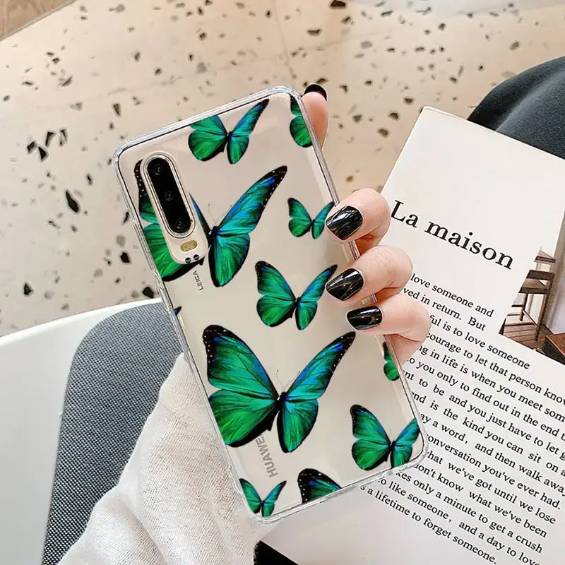 

Colorful 3D Relif Butterfly Phone Case Transparent for Samsung A71 S9 10 20 HUAWEI p30 40 honor 10i 8x xiaomi note 8 Pro 10t 11