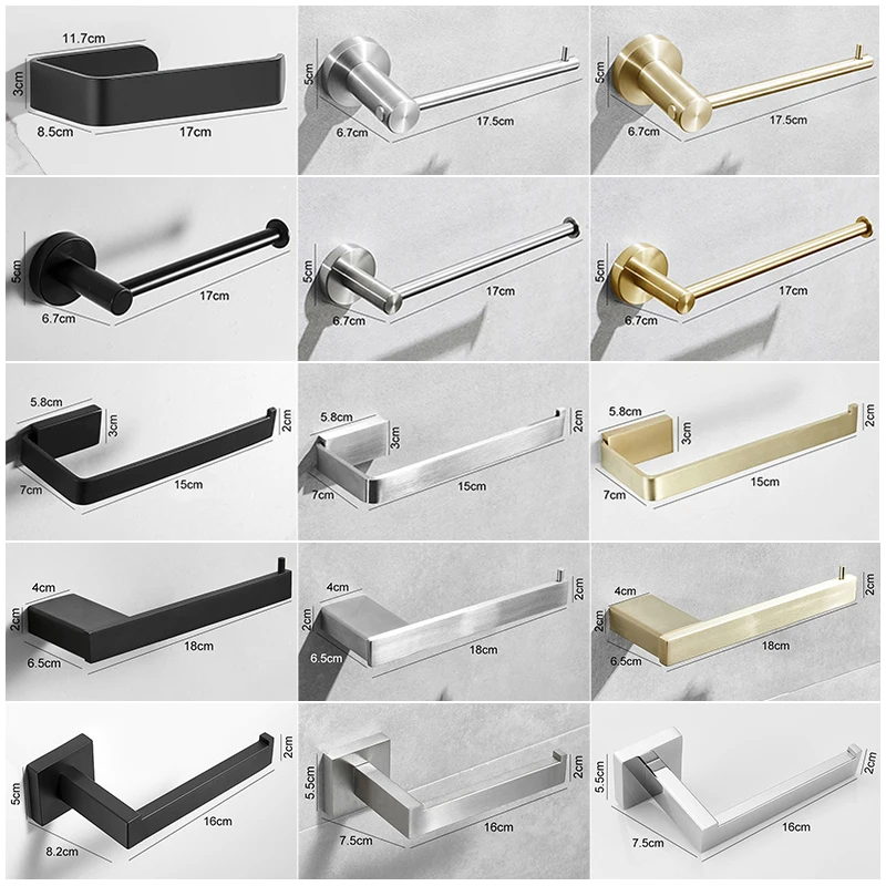 Матовый черный/матовый/золотистый держатель для туалетной бумаги MOLI из