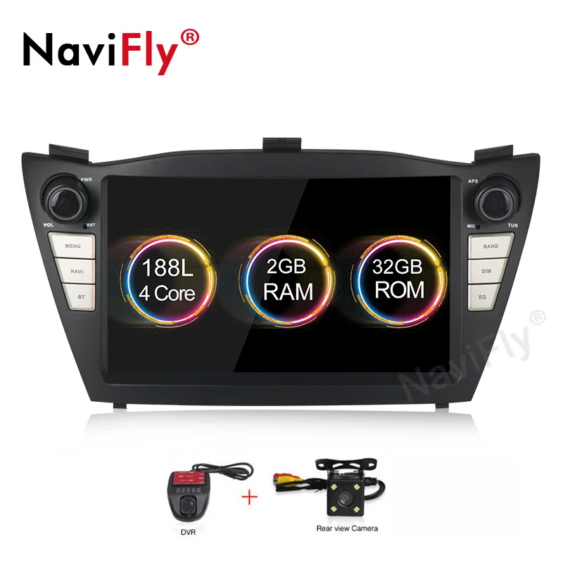 32G add camera dvr NaviFly " Android 9 автомобильный мультимедийный плеер для hyundai IX35 TUCSON 2009 2010- Wifi RDS gps Navi 2+ 32G hd-навигатор для автомобиля BT - Цвет: 32G add camera dvr