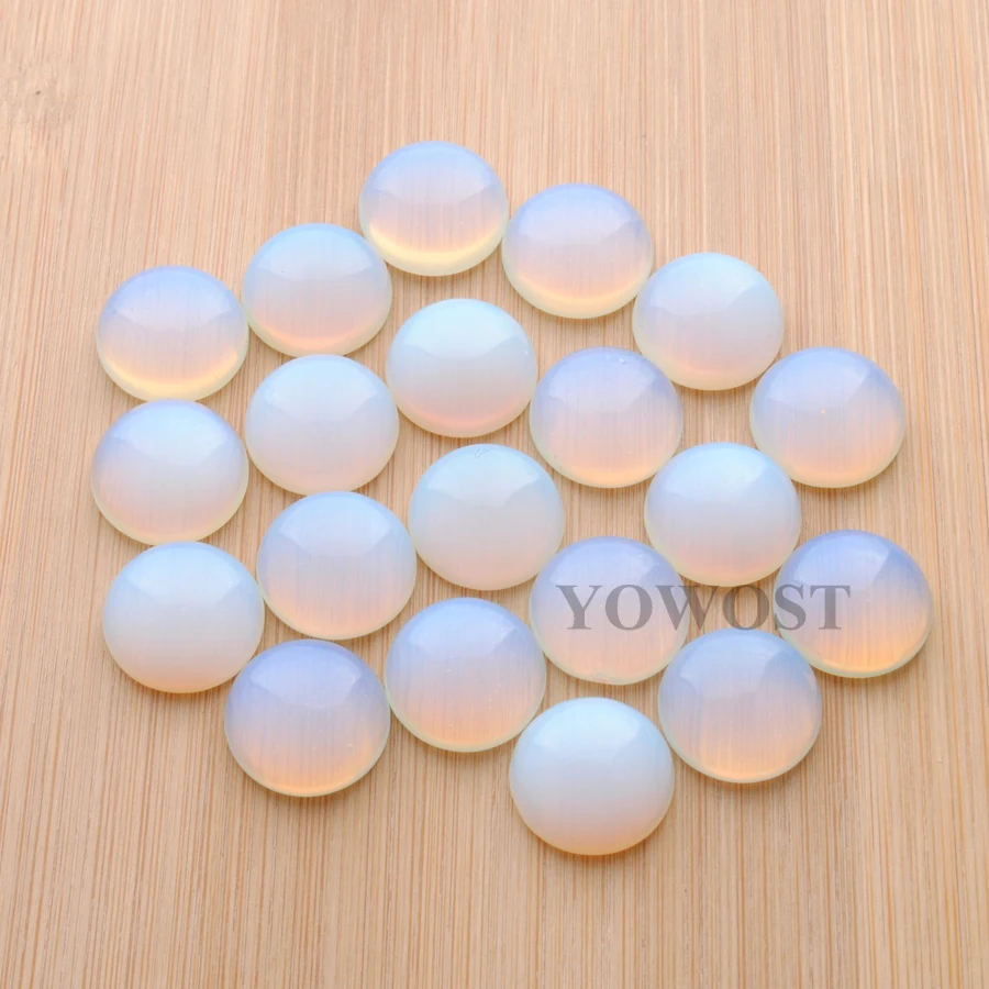 Натуральный белый опал драгоценный камень круглый кабошон без отверстия