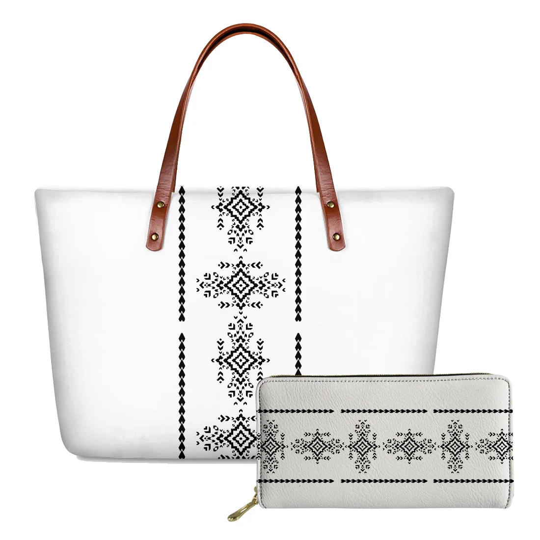 ELVISWORDS Customize Handbags&Purse Set For Women Lady Top-Handle Bag Polynesian Traditional Tribal Printed Shoulder Bags Wallet