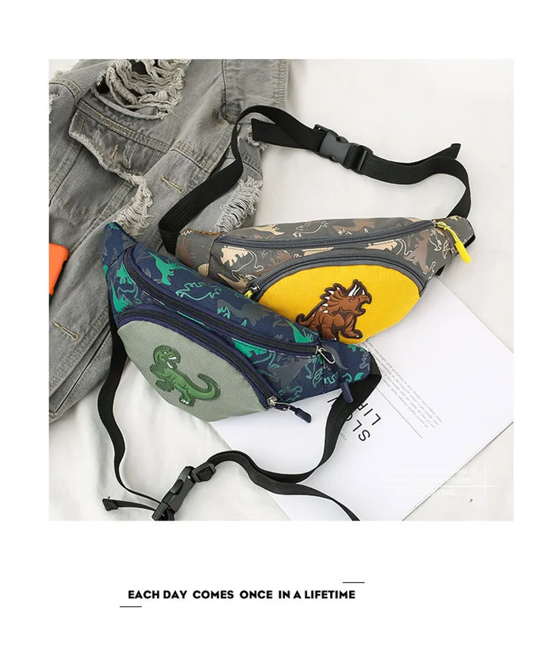 Детская поясная сумка с милым мультипликационным динозавром для девочек и