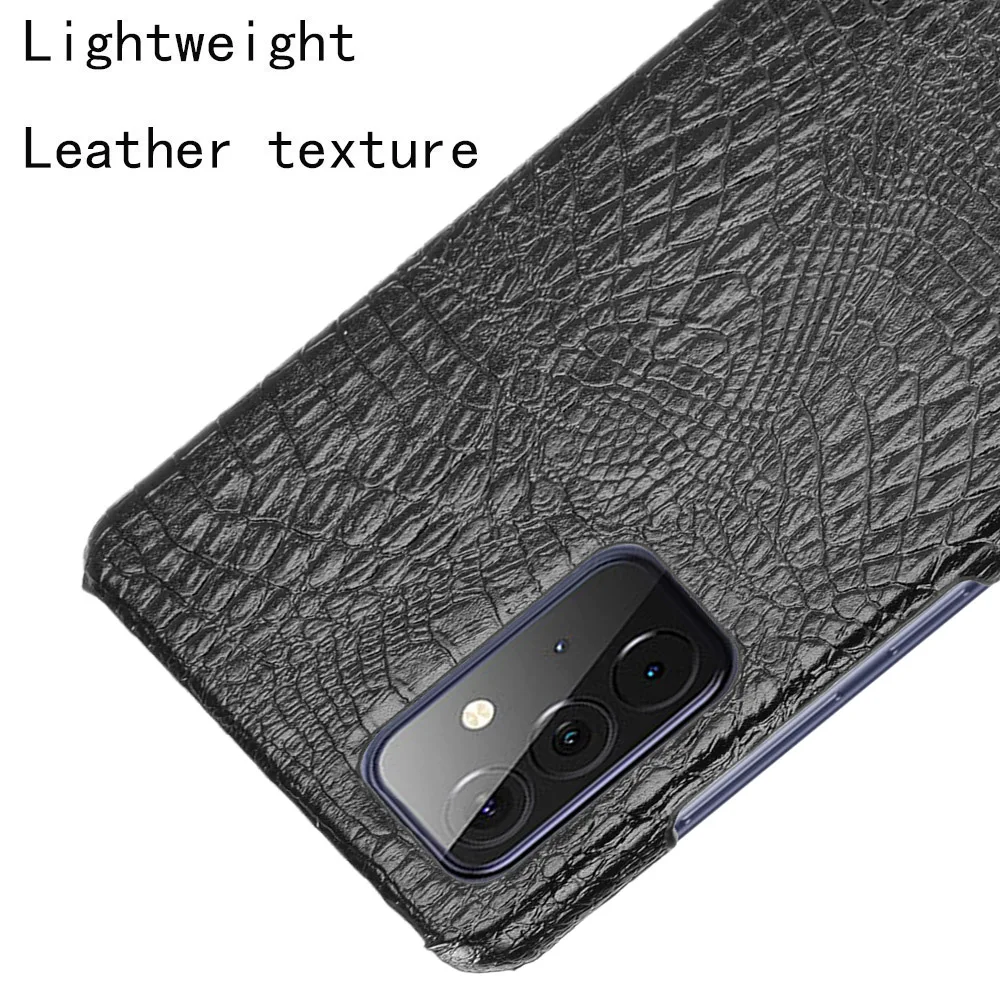 

Crocodile Leather Plain Shockproof Case for Samsung Galaxy A72 5G A32 A52 A12 A02 A51 A71 S20 FE S21 Note 20 Back Cover