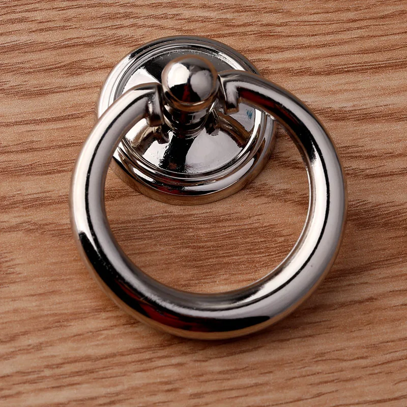 Современная простая ручка с откидным кольцом хромированная никелевая для ящиков