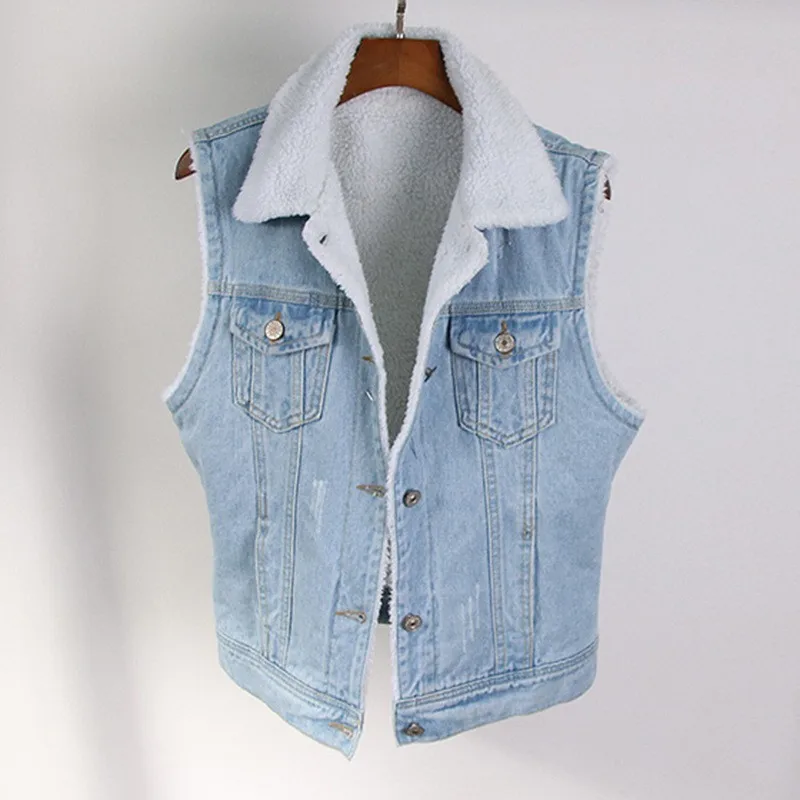 Корейские осенне-зимние женские толстые жилеты без рукавов с подкладкой из