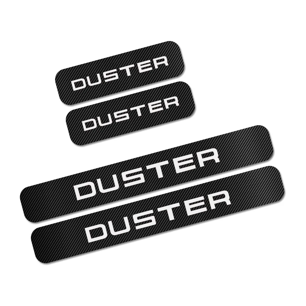 Duster 4 шт. наклейки на пороги автомобиля для Renault Dacia Duster Logan Sandero Авто порог протектор наклейки аксессуары для тюнинга автомобиля - Color Name: Duster