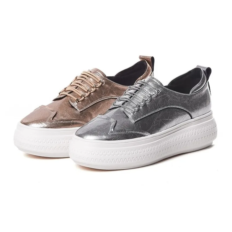 

Meriahzheng English Shoes Women Platform Heel Breathable Shoes Simple Casual Shoes Rubber Sole for Women LHS-A172