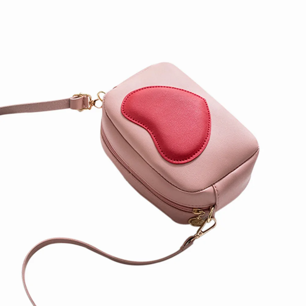 

2020 Autumn Winter Ladies Fashion Love Splicing Shoulder Bag Sweet Handbag Crossbody Bag Casual Messenger Bag Cellphone Pouch