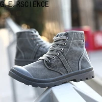 2021 new mens shoes mid cut canvas shoes trend retro sneakers martin boots