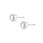 Женские серьги-гвоздики из нержавеющей стали с жемчугом