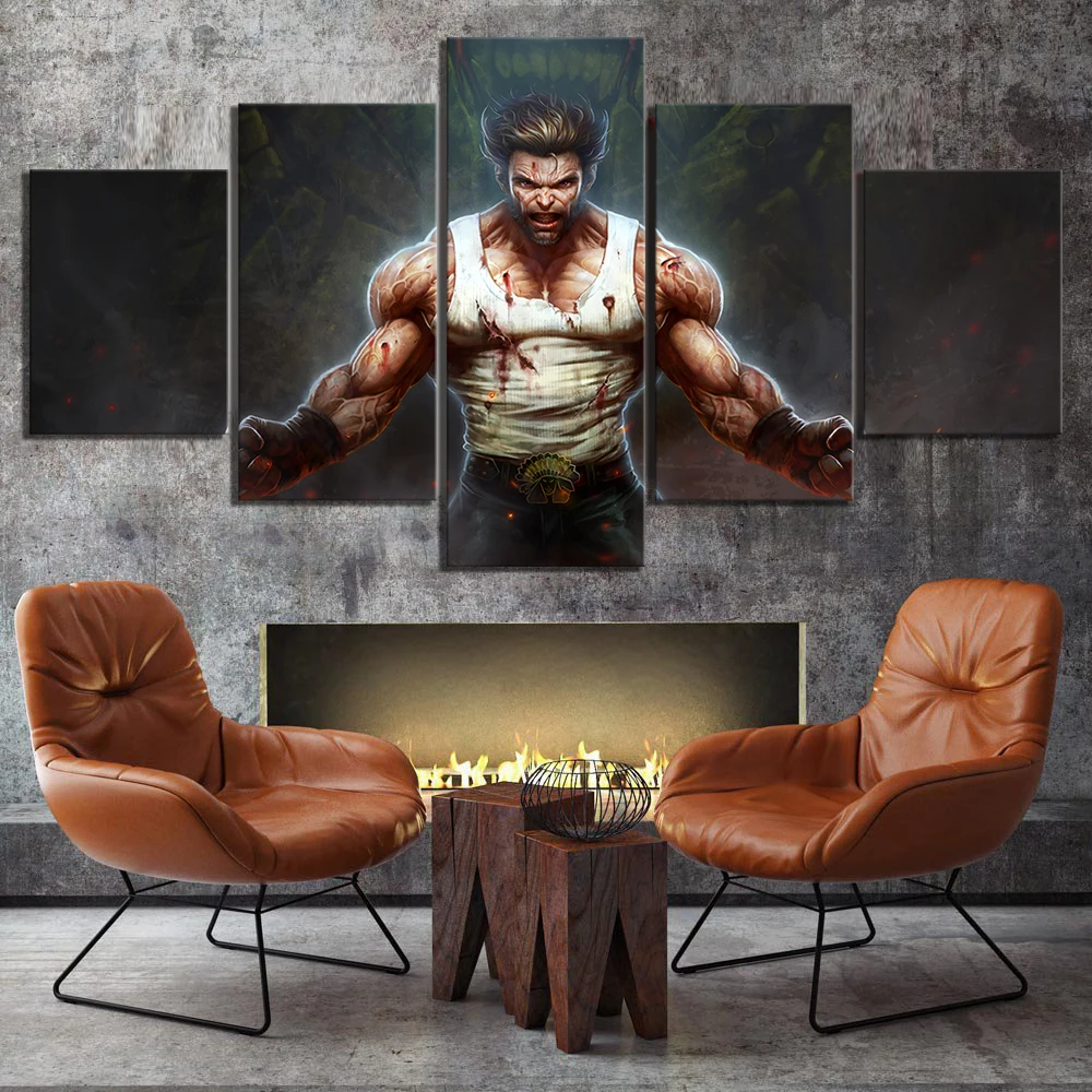 5 шт. HD с мультяшными принтами Росомаха фан Арт холст Картины друзья подарки на