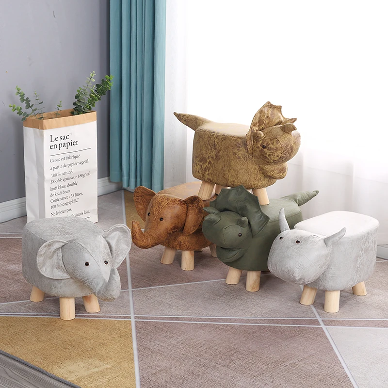Стул детский с животными для смены обуви модный креативный маленький стул дома