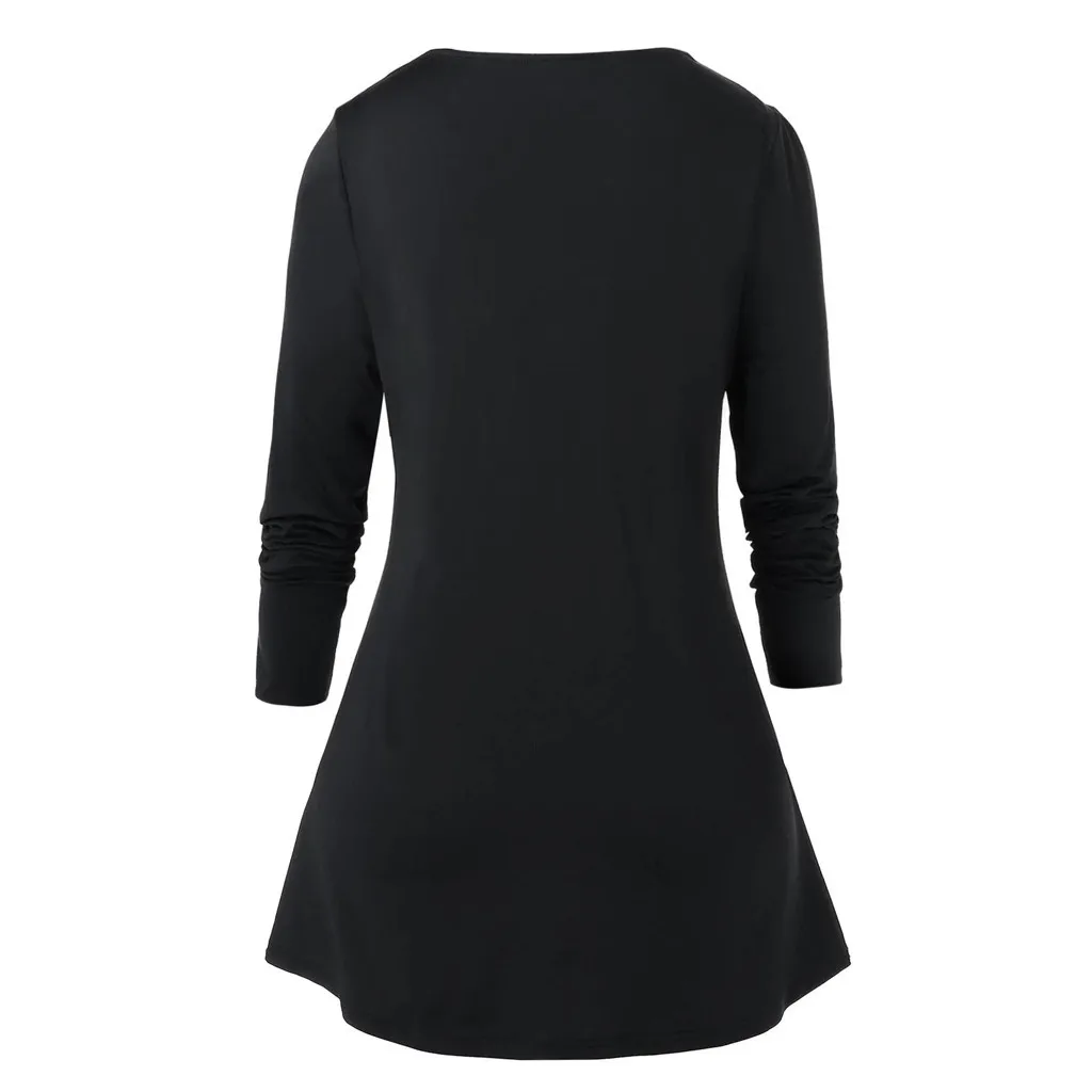 

L-5xl Plus Size Women Clothing Winter O-neck Long Sleeve Blouse Pliad Print Tunic Shirts Button Pachwork Tops Blouse Blusa