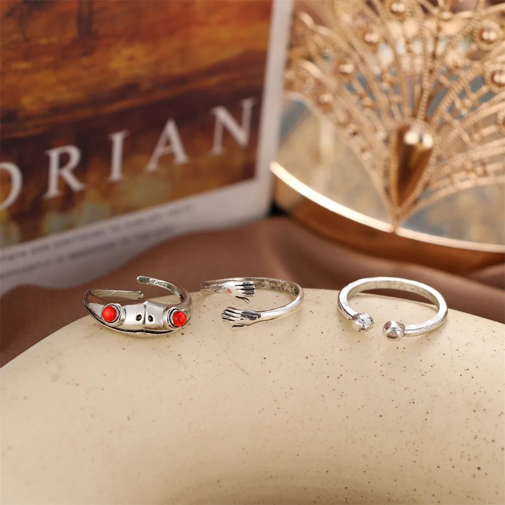 Открытые Кольца в виде лягушки ретро с красными глазами лягушка Жаба