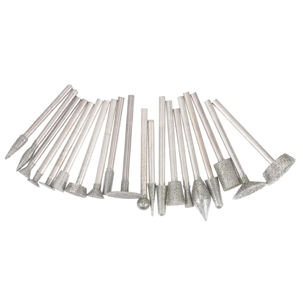 

20Pcs Durable Diamond Burr Bits Practical Engraving Tools Polishing Rotary Tools