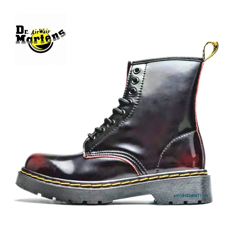 

Dr.Martens Men and Women 1460 Smooth Leather Rub Red Doc Martin Punk Boots Unisex Durable 8 Eyes Motorcycle Casual Shoes 35-44