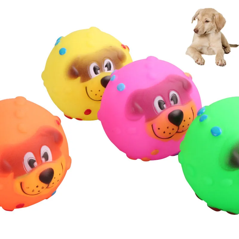 

Squeaky Dog Toys for Small Dogs Rubber Interactive Chewer Ball Sound Pure Natural Non-toxic Outdoor Play Funny Dog Supplies