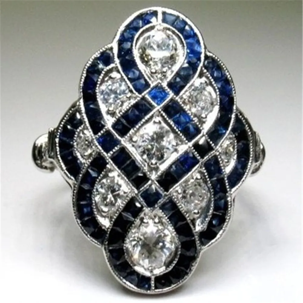 

Fashion Hyperbole Chinese Knot Cubic Zirconia Rings For Women Party Cocktail Ring Luxury Brand Jewelry Women