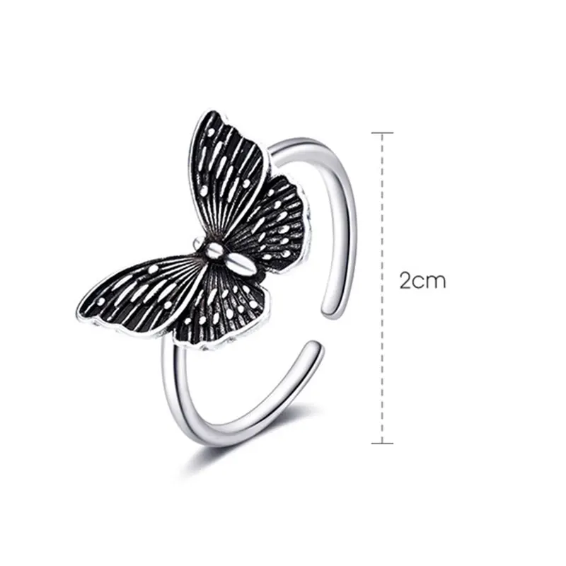 

New Fashion Vintage Butterfly Rings Punk Fine Jewelry Birthday Party Accessories Gifts Silver Butterfly Rings for Women