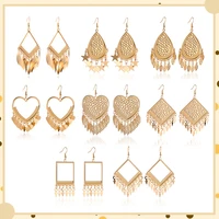 selexia simple geometric lovely tassel earrings female fashion drop leaves ear pendant tassel earrings gold earrings