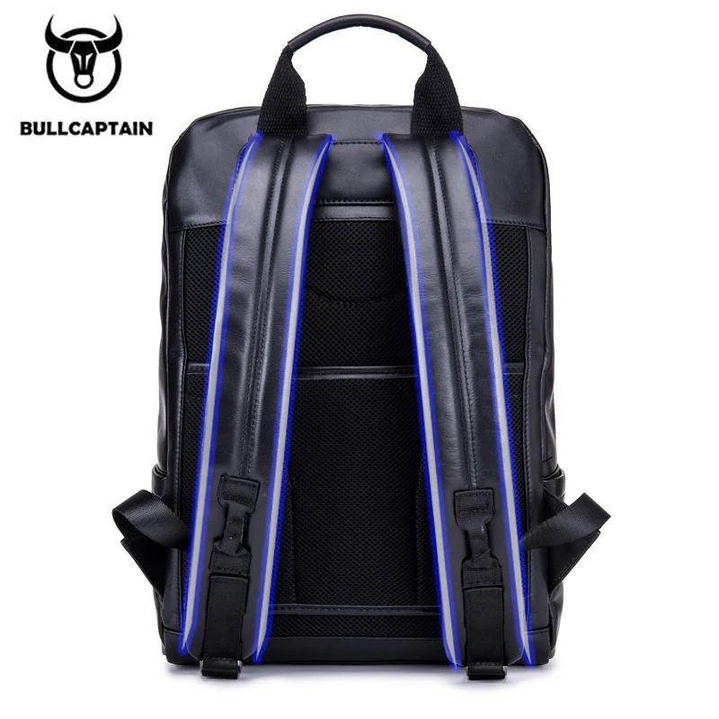 Кожаный многофункциональный мужской рюкзак для компьютера BULLCAPTAIN, модная Простая мужская дорожная сумка, мужская сумка для хранения