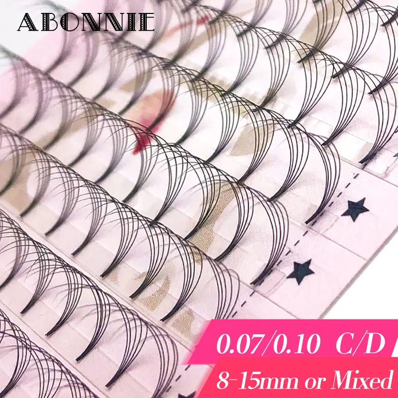 Abonnie предварительно сделанные объемные вееры норковые ресницы 3D 4D 5D 6D 10D короткие