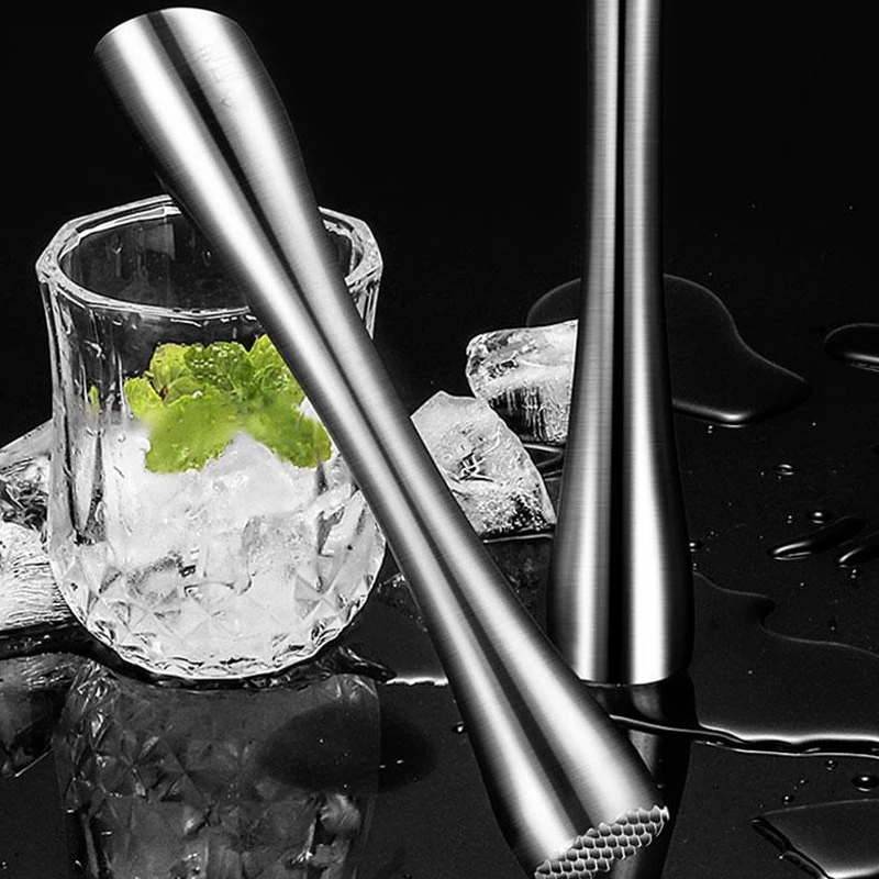 

20CM all stainless steel crushed popsicle sticks, cocktail sticks, stirring sticks, crushed ice hammers, mashed sticks, bar tool