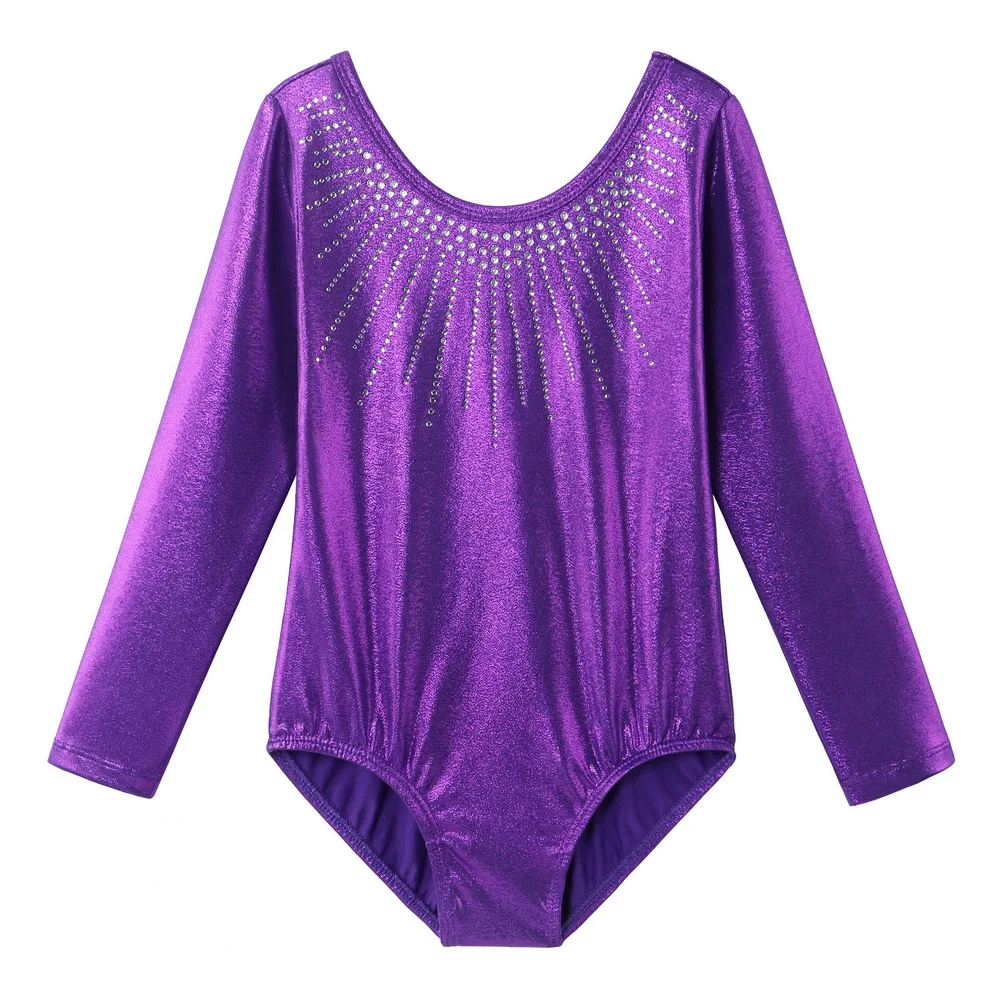 BAOHULU/блестящее трико для девочек-подростков; гимнастическое длинное платье для балета; Одежда для танцев для детей; Одежда для танцев с золотым покрытием