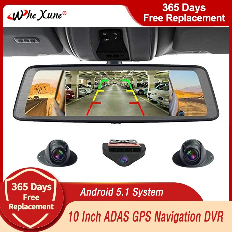 

Видеорегистратор автомобильный, 10 дюймов, IPS, Android 5,1, 4 канала, Wi-Fi, GPS, Full HD 1080P