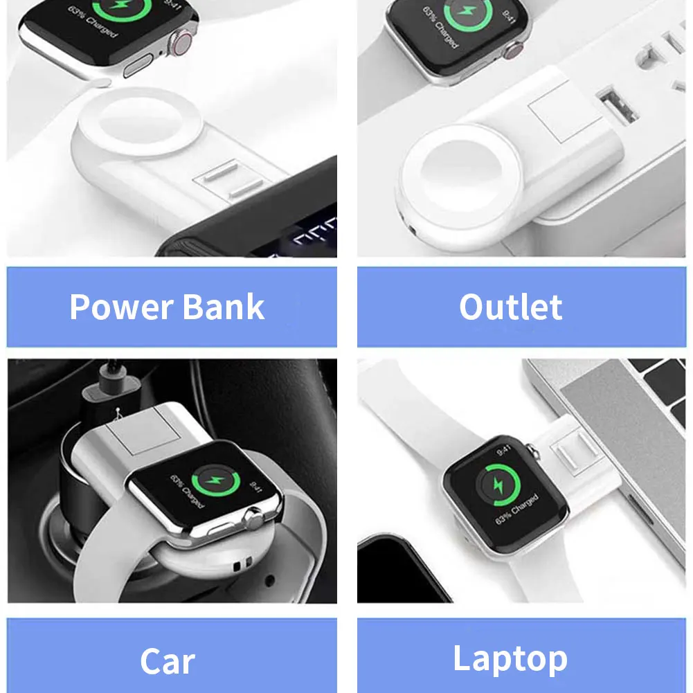 

Portable Wireless Charger For Apple Watch Magnetic For Apple IWatch Series 5 4 3 2 1 IPhone XS XR 7 8 11 Plus USB Cable Airpods