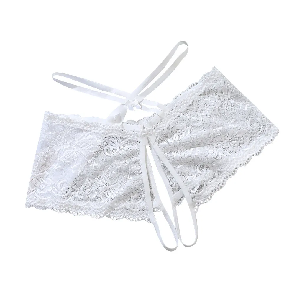 

Sexy Open Crotch Lace Panties Erotic Women Lingerie Brief Bowknot Solid Underwear Low Waist Lace Pant Brief Underpants