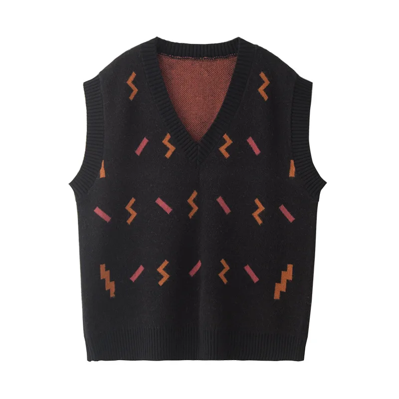

Women 2020 Sweet Fashion Floral Embroidery Knitted Pullover Vest Sweater Vintage V-neck Sleeveless Female Waistcoat Loose Tops