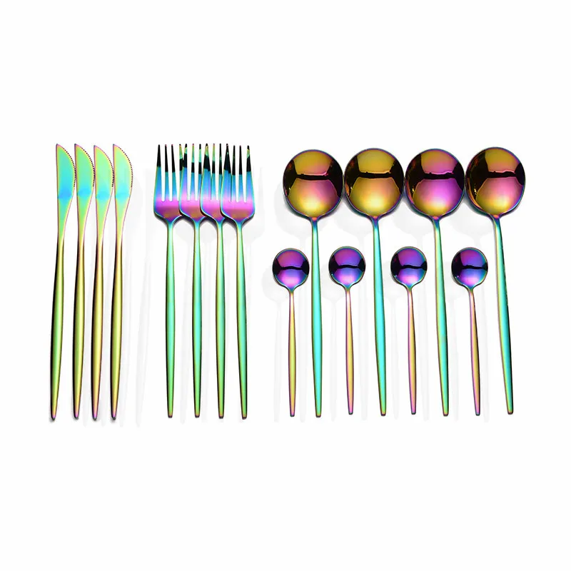 

Knives Set Black Gold Flatware Steel Set Dinner Spoons Cutlery Rose Stainless Dinnerware Complete Tableware Dropshipping