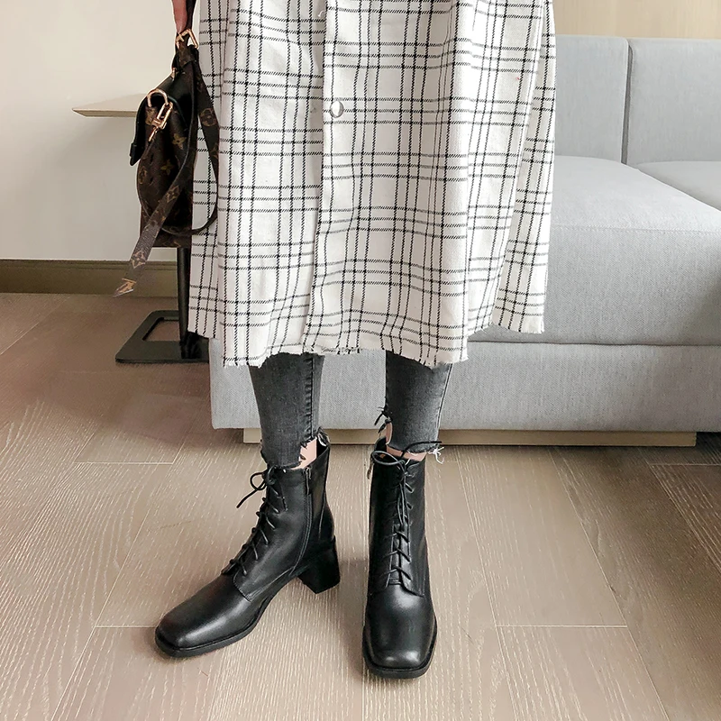 ASUMER/новые женские ботинки больших размеров 34 43 Модные однотонные ботильоны на