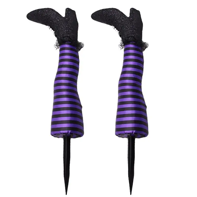 

1 Pair Witch Leg Haunted House Body Part Halloween Outdoor Lawn Garden Yard Evil Witch Legs Holiday Decoration Floor Ornaments