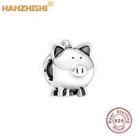 2022 spring real 925 sterling silver cute animal chinese zodiac pig charms beads fit original brand bracelet necklace jewelry