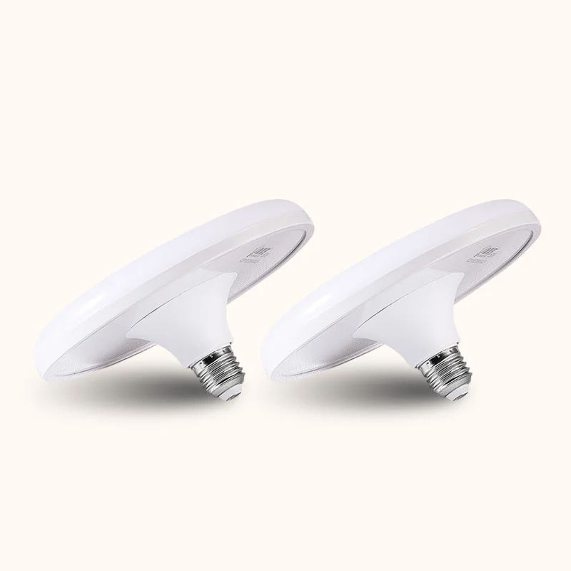 White Cover 2pcs 220V UFO арома лампы E27 светодиодный светильник лампы высокой светильник 15/20/30/40/50/60W светодиодный Bombillas круглый потолочный светильник s для дома Кухня Спальня светильник Инж - Испускаемый цвет: White Cover 2pcs