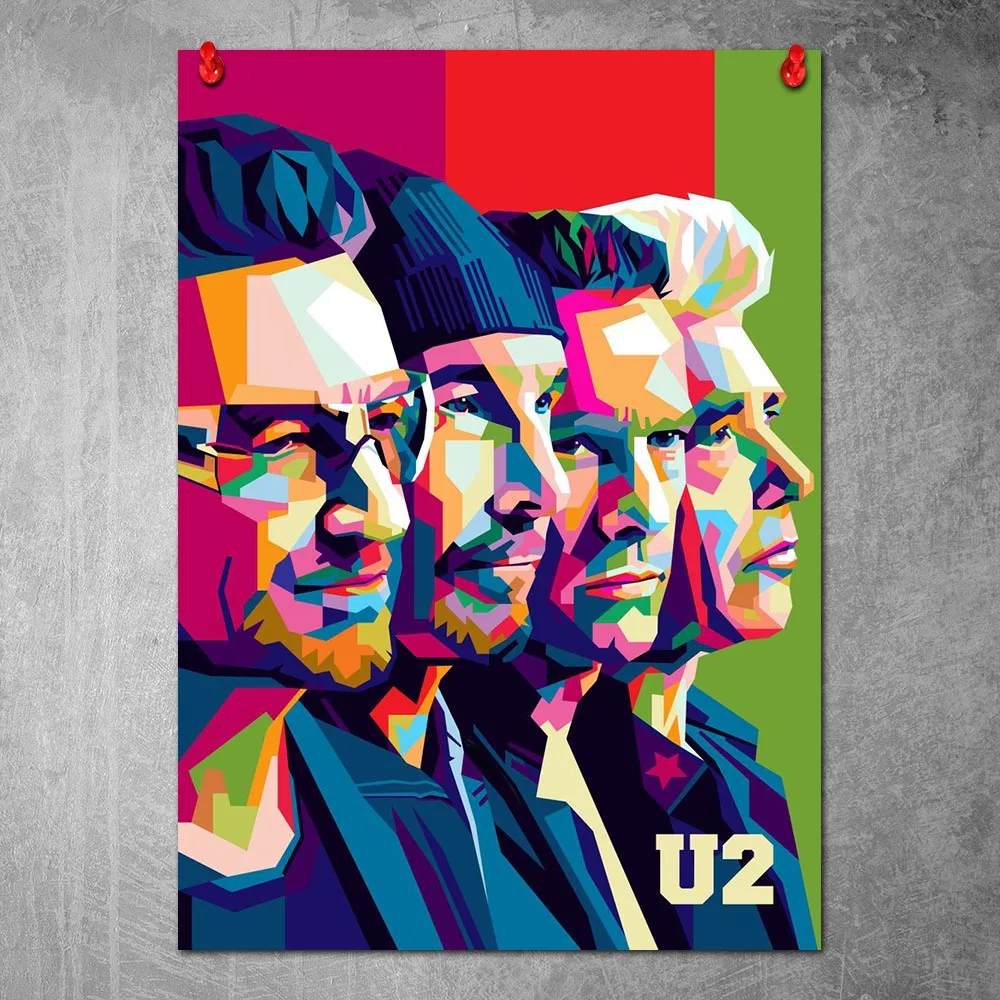 Постер на холсте U2 Band Pop Art портрет настенная живопись постеры и принты настенные