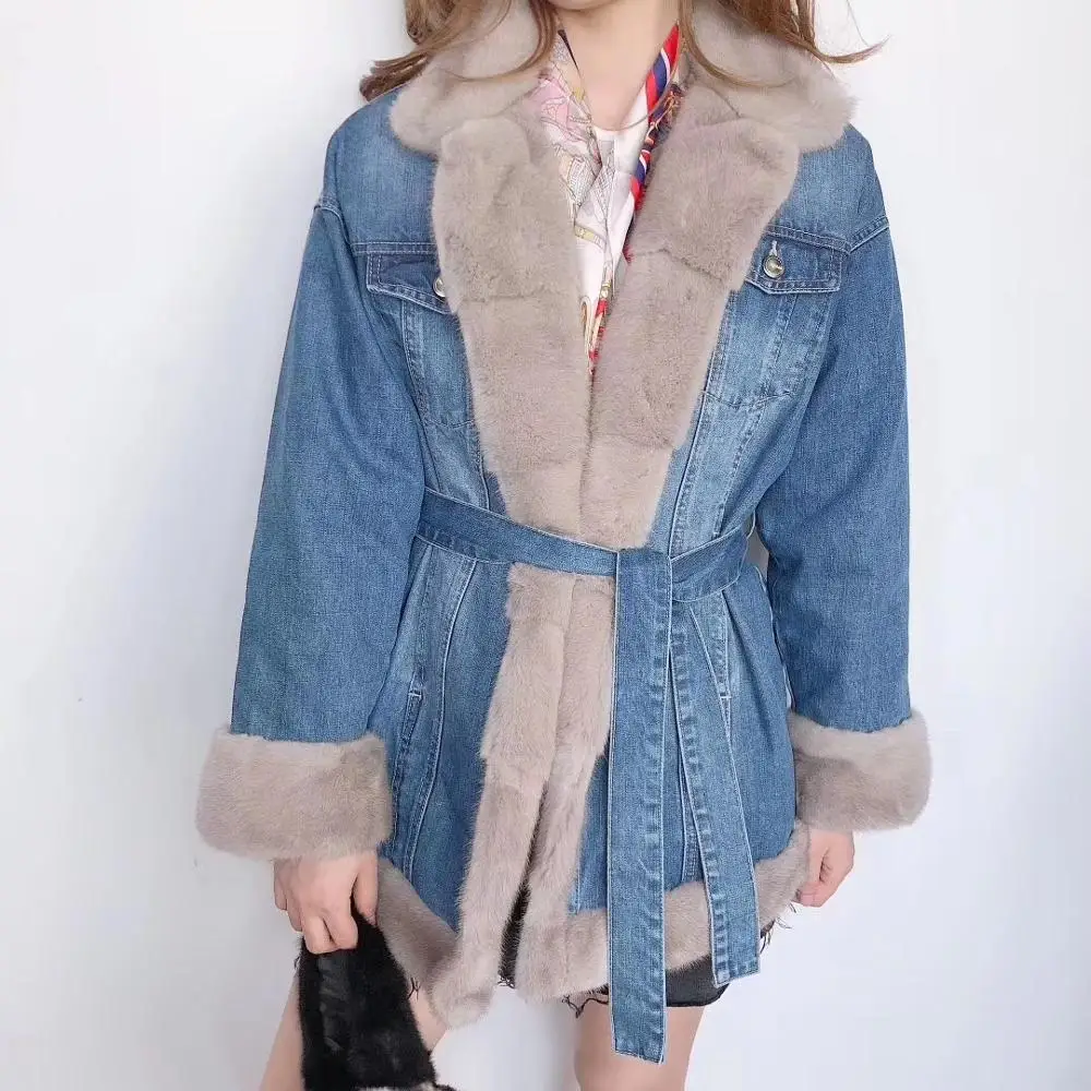 2020 Новая модная зимняя женская парка с воротником из натурального меха норки