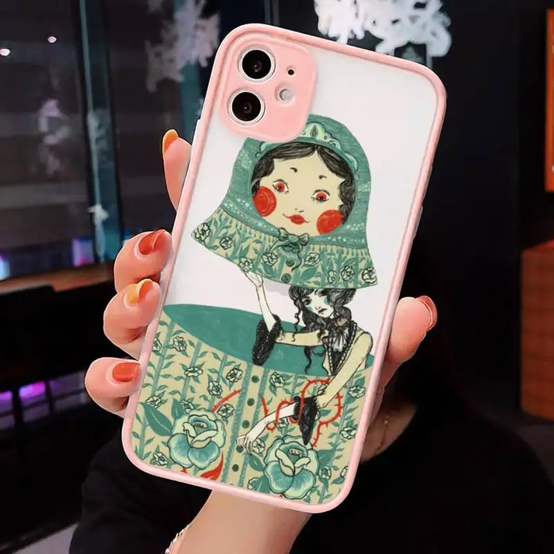 

Russian matryoshka Dolls Phone Case Matte Transparent for iPhone 7 8 11 12 s mini pro X XS XR MAX Plus cover funda