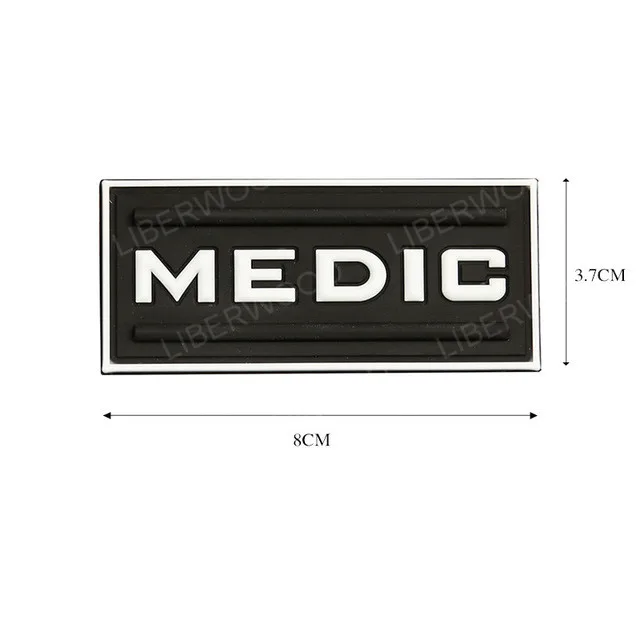 PVC white Резиновый 3D ПВХ медицинский фельдшер ЭМТ EMS мед тактический боевой патч черный OPS патч спасательный первый ответчик аппликация значок патч - Цвет: PVC white