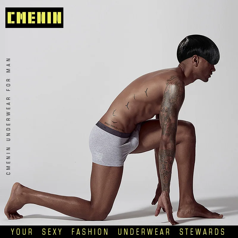 4pcs Men Underwear Boxer Panties Underpants/lot Boxers Cueca Men's Clothing Breathable Comfortable Homme Boxershort Solid AD304 | Мужская