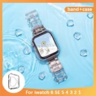 Ремешок для часов Apple Watch Band Series 6 SE 5 4 321, прозрачный браслет для Iwatch 38 мм 40 мм 42 мм 44 мм, аксессуары для часов
