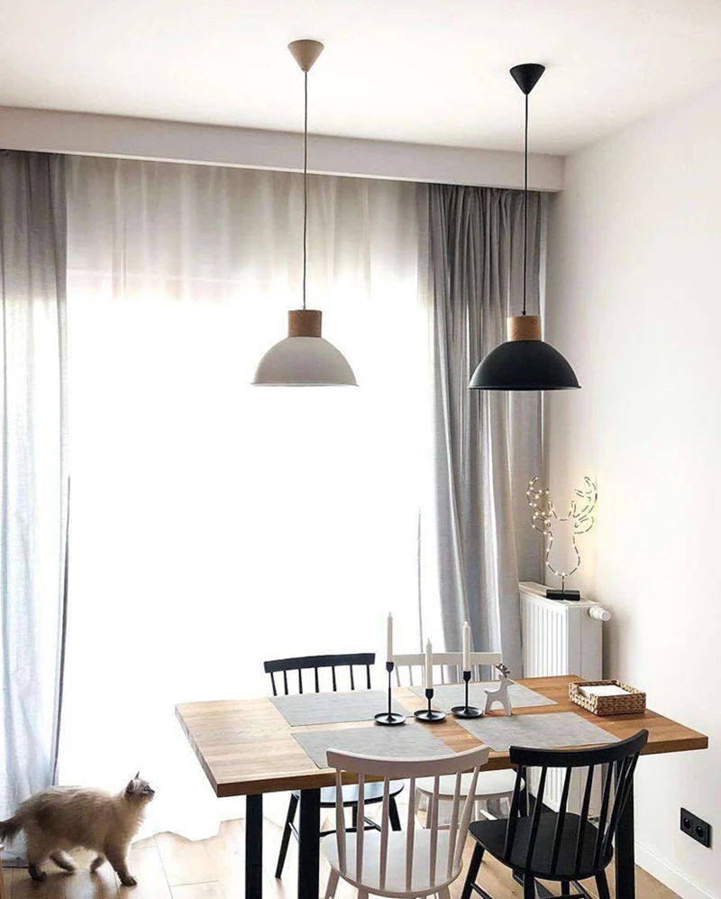 

Nordic pendant light simple pendant lamp wood pendant light metal hanging lamp