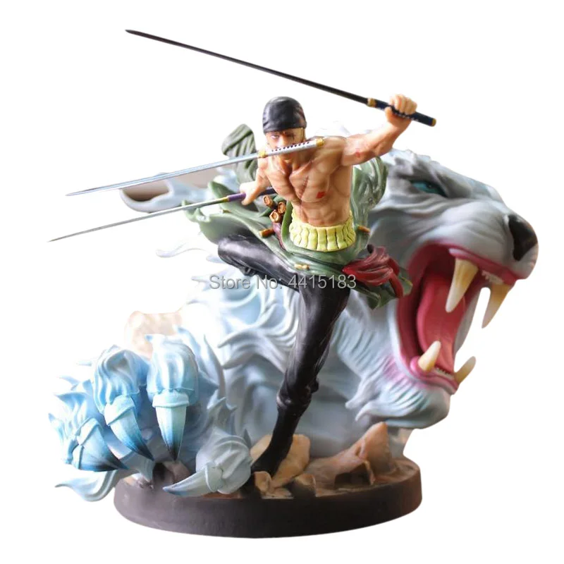 23 см аниме одна деталь фигурка поп DX Roronoa Zoro борьба с тигром вер. ПВХ мультяшная фигурка игрушки Коллекционная модель подарок для мальчика