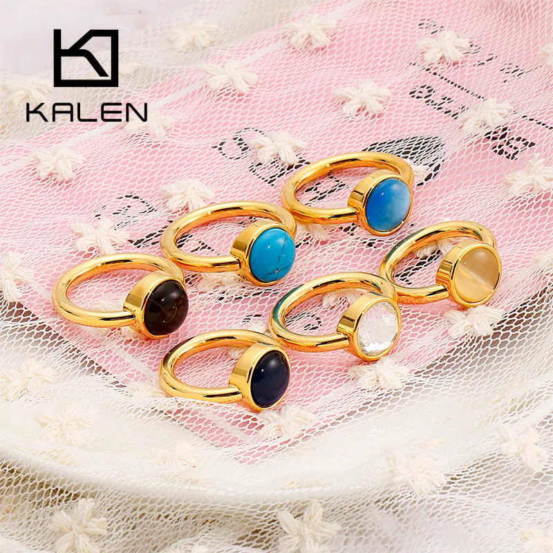 Модные Красочные Стеклянные круглые кольца KALEN с изображением Израиля для женщин