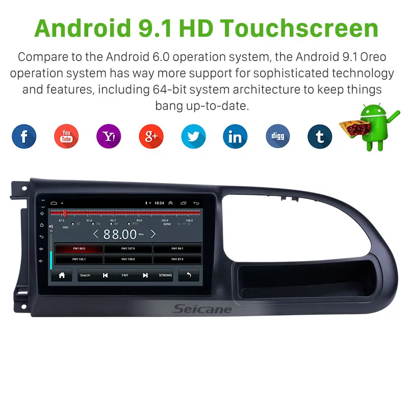Seicane Android 9 1 автомобильный GPS-радиоприемник дюймов для 2010 2011-2016 Ford Transit Bluetooth HD