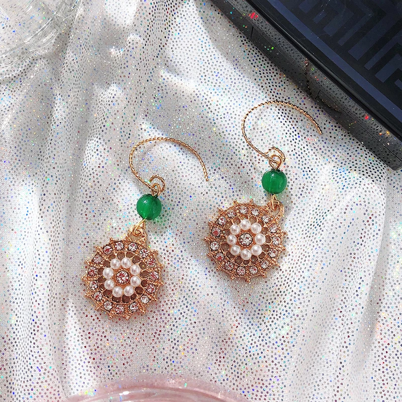 Индийские серьги новые инкрустационные полые висячие женские роскошные